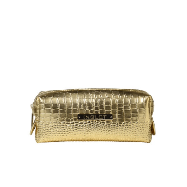 کیف آرایشی با طرح چرم تمساح طلایی کوچک اینگلوت