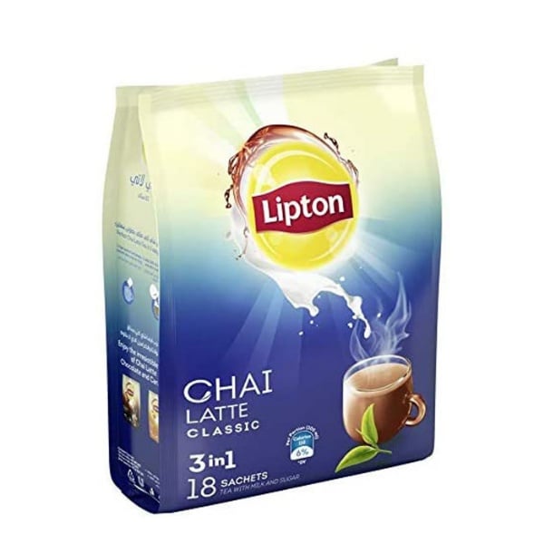 چای لاته با طعم کلاسیک حاوی شیر و شکر لیپتون 18 عددی