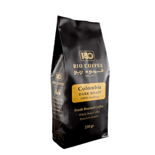 دانه قهوه 100% عربیکا با رست متوسط، غلظت متوسط و عطر بسیار قوی مدل کلمبیا  قهوه ریو 250 گرم