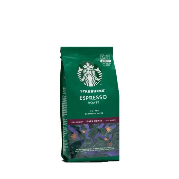پودر قهوه اسپرسو 100% عربیکا با رست تیره و عطر و طعم قوی و کاراملی استار باکس 200 گرم