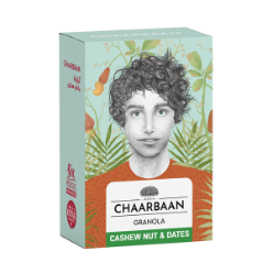 گرانولا وگان و بدون گلوتن با خرما،جو دوسر و بادام هندی چاربان 250 گرم گرانولا وگان و بدون گلوتن با خرما،جو دوسر و بادام هندی چاربان 250 گرم