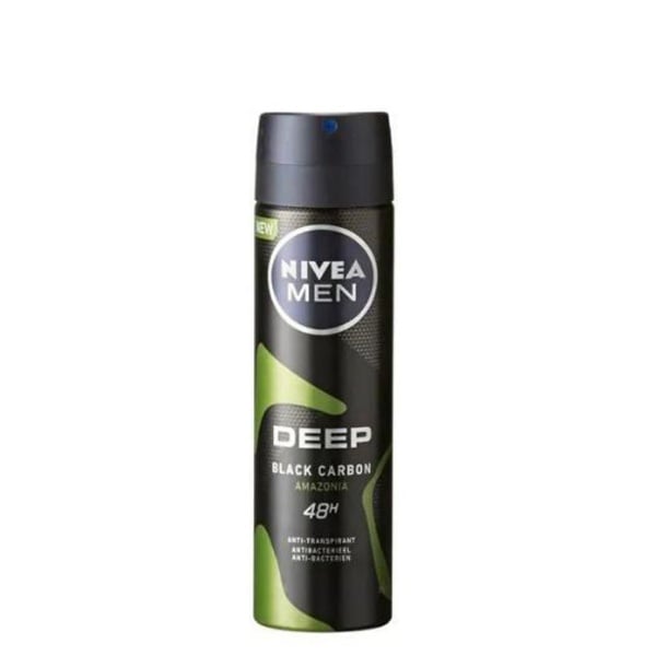 NIVEA MEN Deep Black Carbon Amazonia Deodorant Spray 200ml | Hiland Beauty