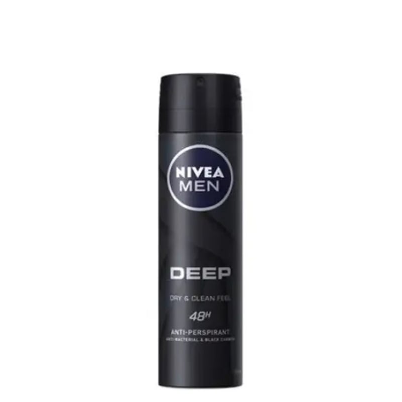 NIVEA MEN Deep Black Carbon Dark Wood Deodorant Spray 200ml | Hiland Beauty