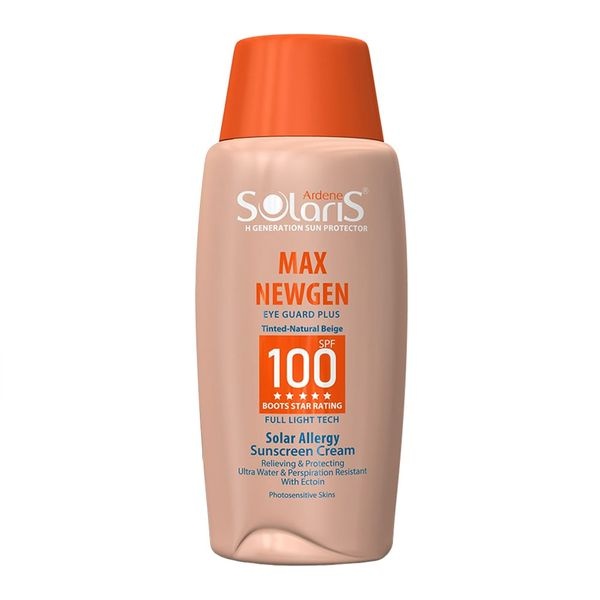 کرم ضد آفتاب SPF100 مناسب پوست های حساس به نور آفتاب بژ طبیعی آردن سولاریس 100میل