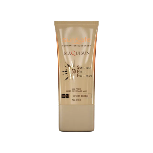 ضدآفتاب کرم پودری و پرایمری SPF50 فاقد چربی بژ عاجی 40میل