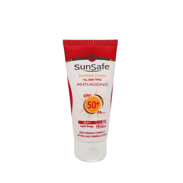 کرم ضدآفتاب SPF50 ضدچروک  بژروشن سان سیف 50میل
