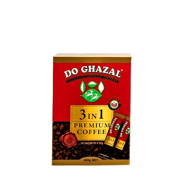 قهوه ممتاز 3 در 1 دوغزال 20عددی 400گرم