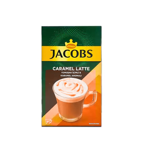 پودر قهوه لاته کاراملی جاکوبز 8عدد