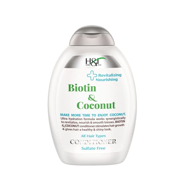 نرم کننده مغذی و احیا کننده حاوی بیوتین و نارگیل هرباتک 385 میل