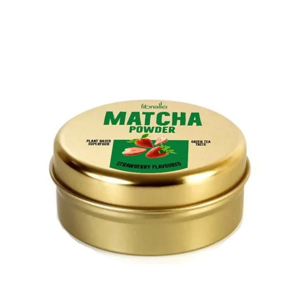 پودر چای ماچا فیبرله با طعم توت‌ فرنگی 25گرم