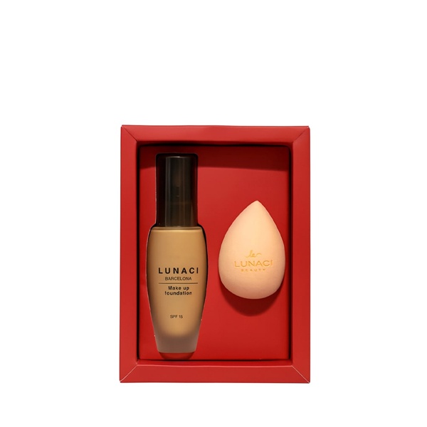 گیفت ست آرایشی (کرم پودر همراه اسفنج آرایشی )  للوناسی - نچرال 