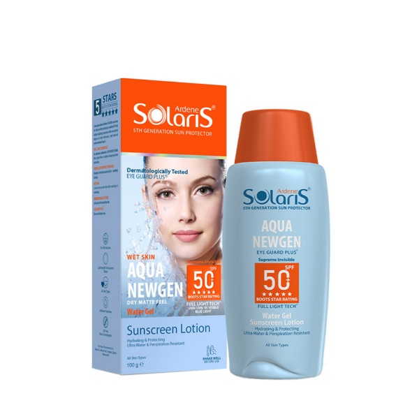 ضد آفتاب آکوا نیوژن فاقد چربی بی رنگ مناسب انواع پوست spf50 حجم 100میل